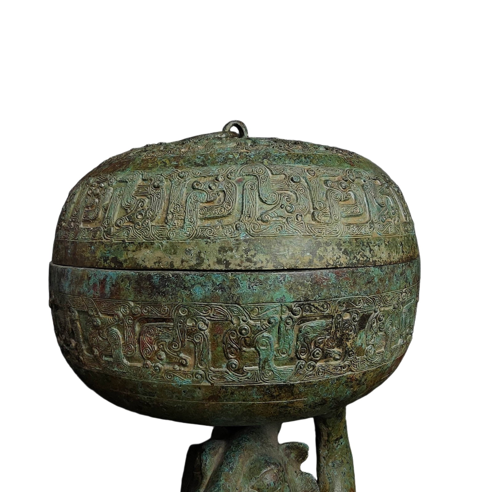 A Exquisite Bronze Bear Feet Jar - 5