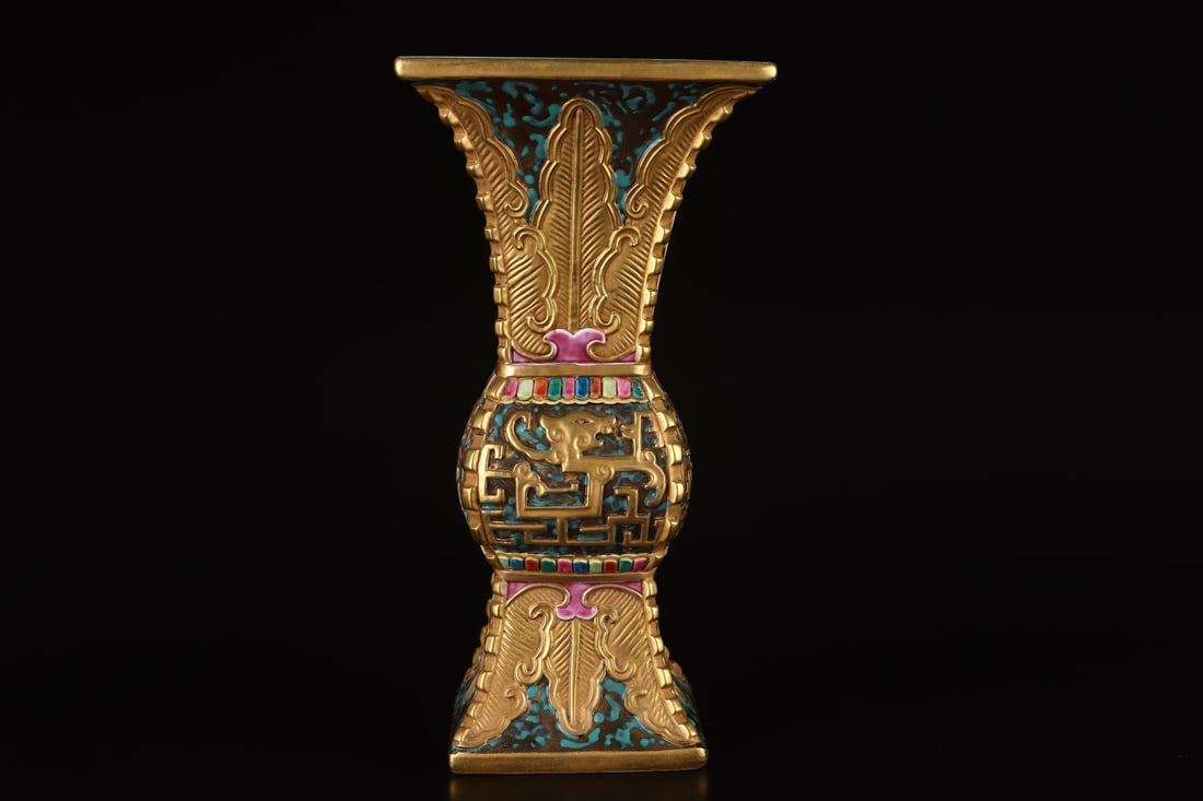 A Exquisite Ancient Bronze Color Dragon Pattern Vase - 2