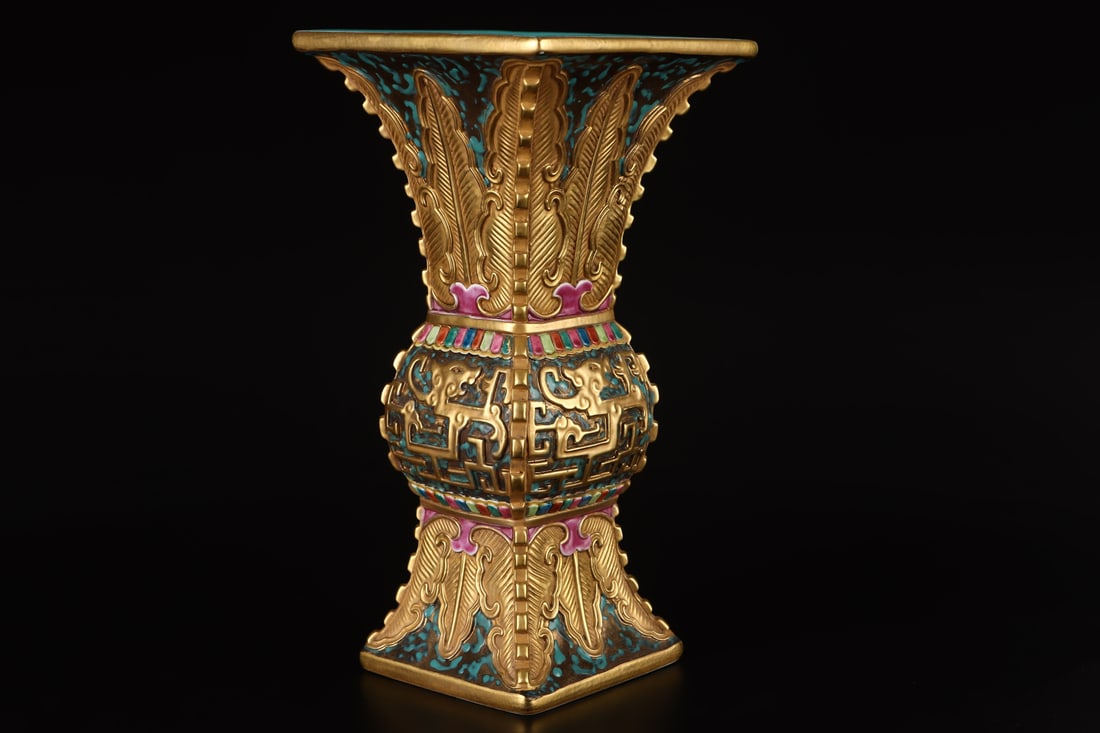 A Exquisite Ancient Bronze Color Dragon Pattern Vase - 3