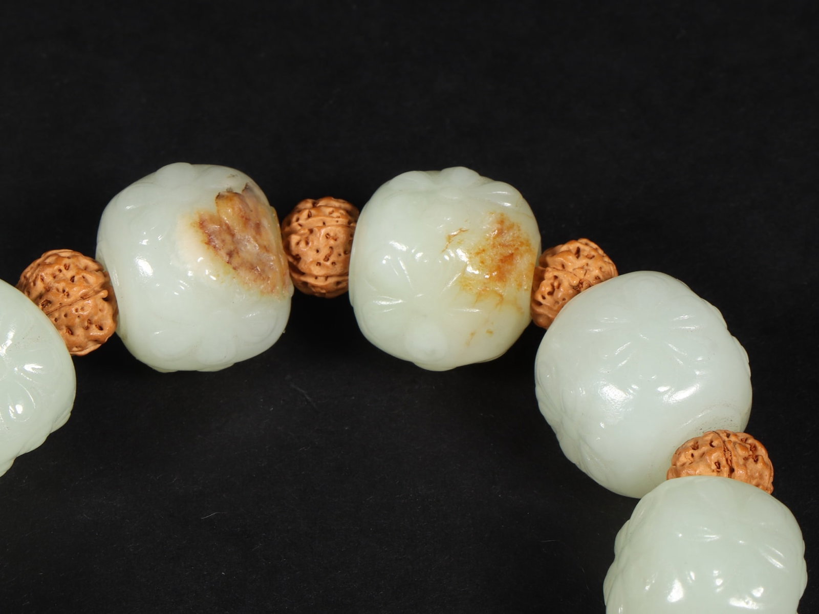 A Exquisite Hotan Jade Eight Treasures Flower Pattern Bracelets - 5