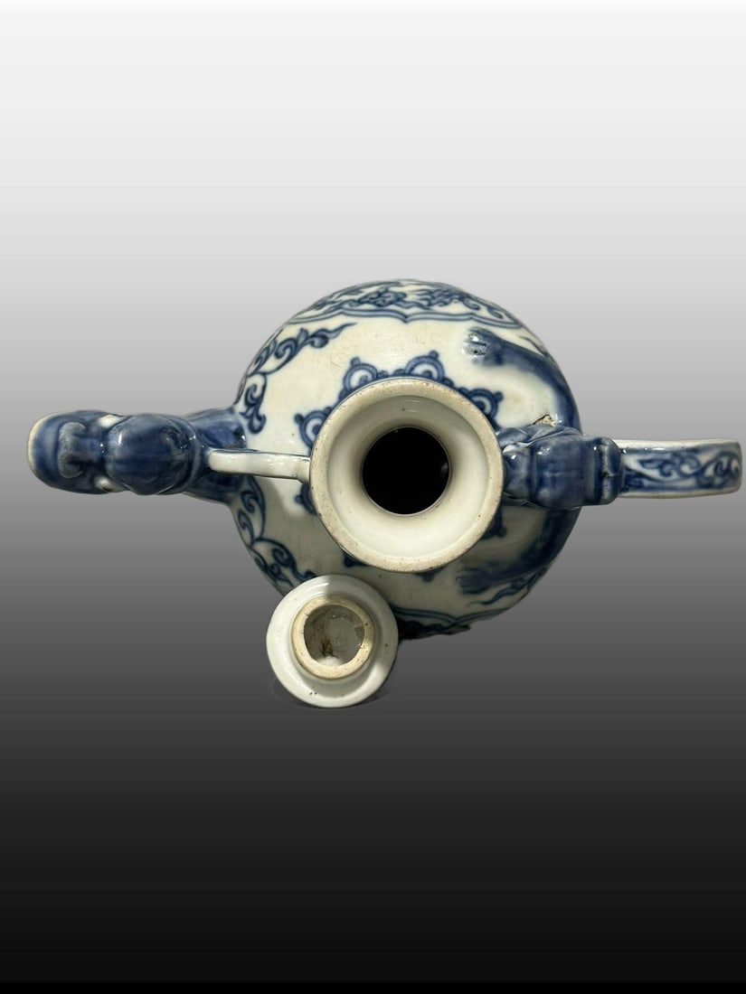 A Exquisite Blue and White Phoenix Pattern Ewer - 5