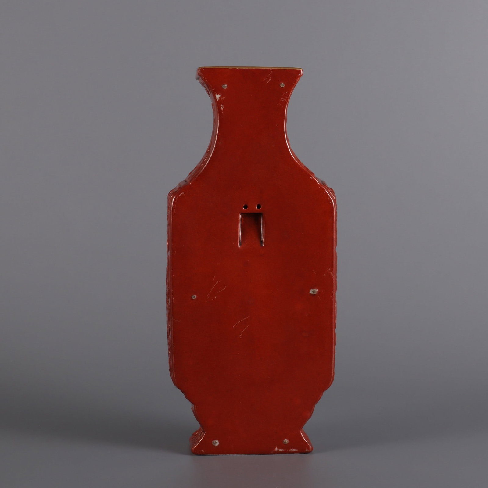 A Exquisite Coral Red Glazed Dragon Pattern Vase - 3