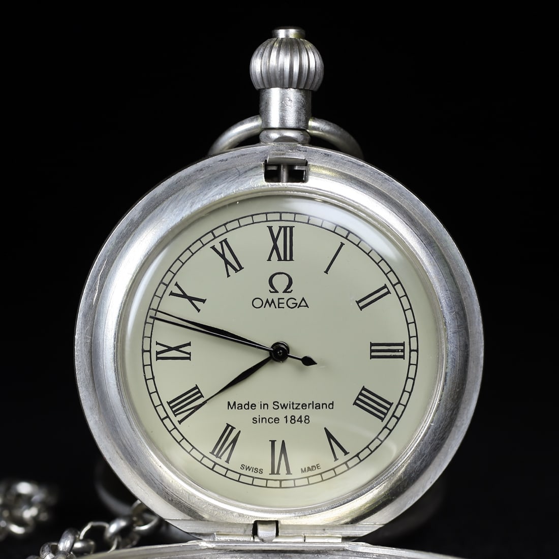 A Exquisite Silver-Gilt Bronze Train Pattern Double Opening Pocket Watch - 3