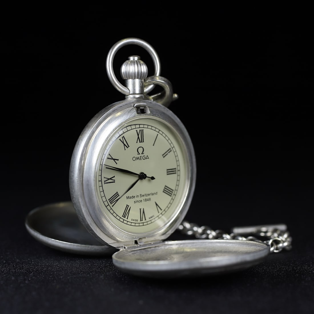 A Exquisite Silver-Gilt Bronze Train Pattern Double Opening Pocket Watch - 4