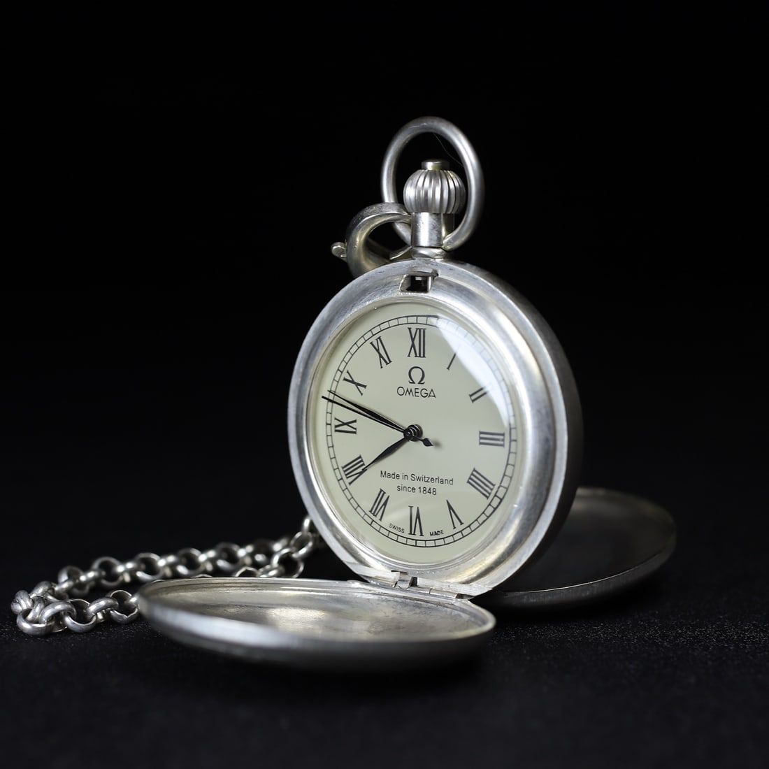A Exquisite Silver-Gilt Bronze Train Pattern Double Opening Pocket Watch - 5