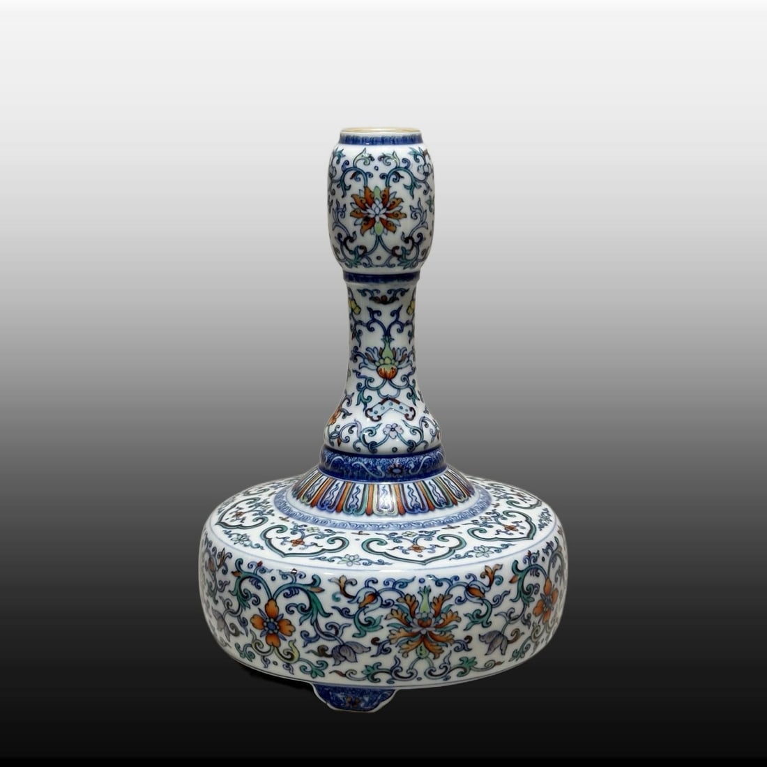 A Exquisite Doucai Lotus Pattern Vase: A Exquisite Doucai Lotus Pattern Vase,Qing Dynasty, China,Yongzheng Six-character Mark,Size:9.7inx1.5inx6.9inx6.4in