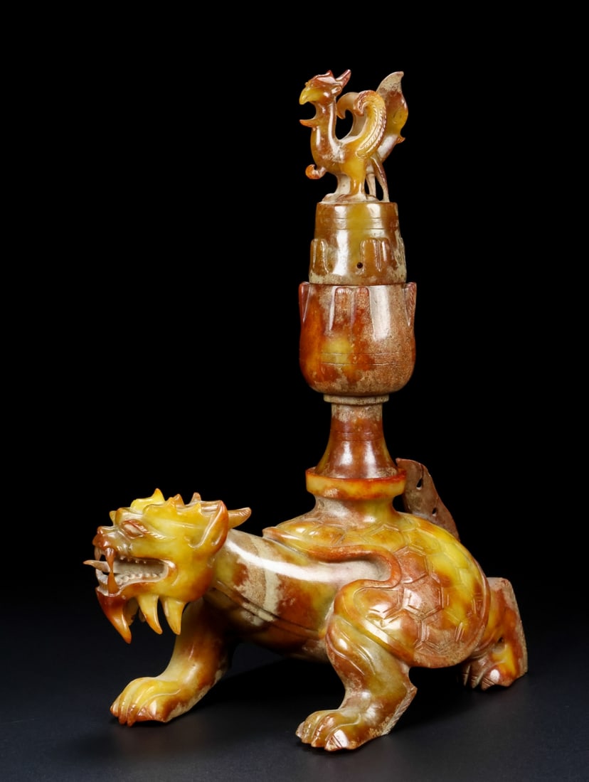 A Exquisite Hotan Jade Tortoise Censer - 4