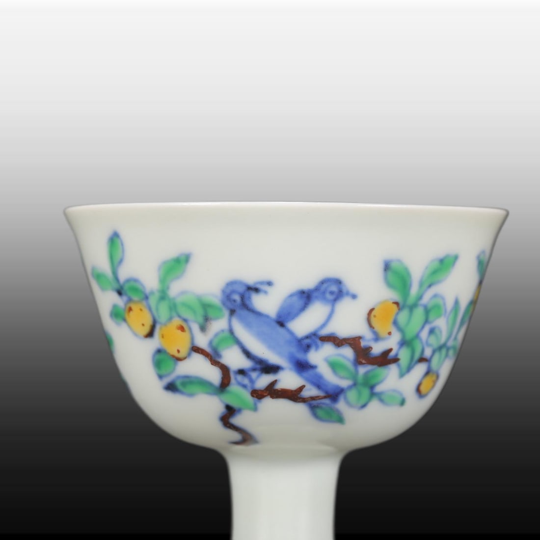 A Exquisite Doucai Flower Bird Pattern Cup - 4