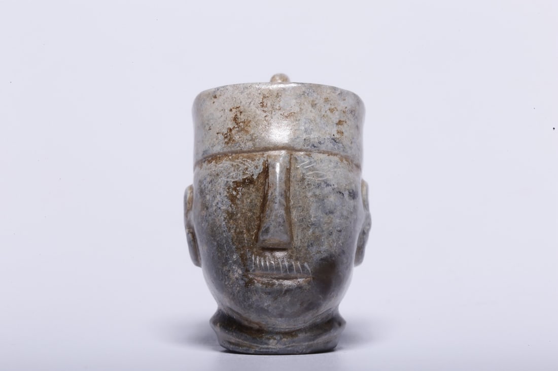 A Exquisite Gaogu Jade Human Head Handheld Carving (1 of 6)