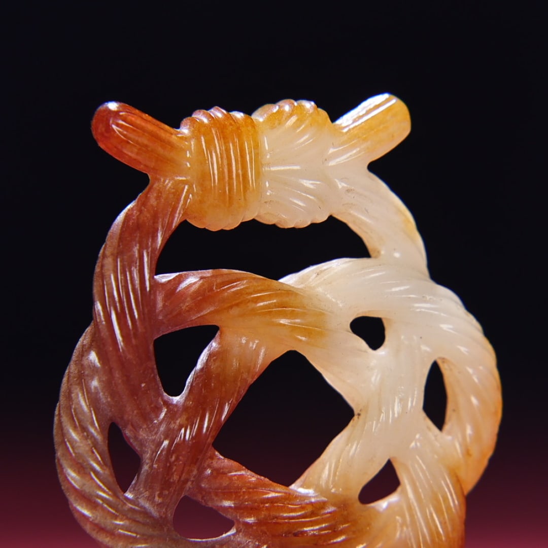 A Exquisite Hotan White Jade String Pattern Jade Pendant - 2