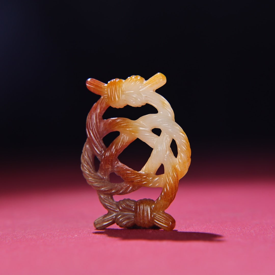 A Exquisite Hotan White Jade String Pattern Jade Pendant - 3