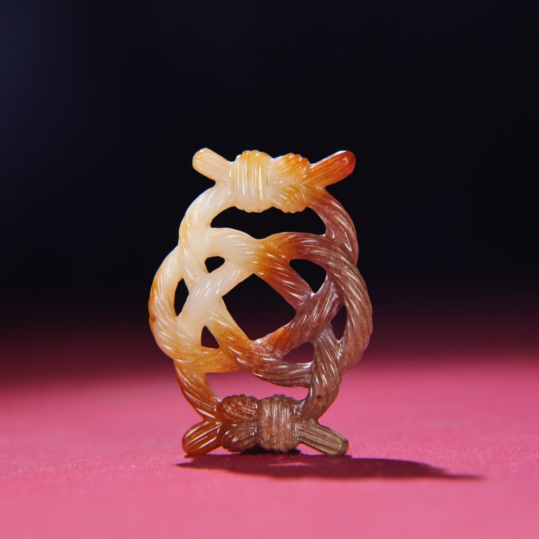 A Exquisite Hotan White Jade String Pattern Jade Pendant - 5