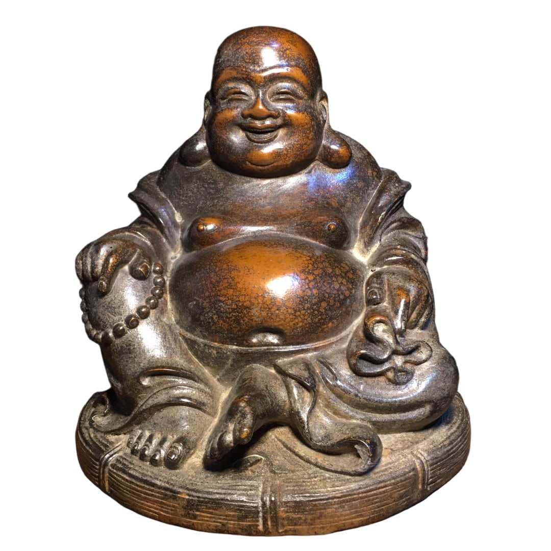 A Exquisite Bronze Buddha Statue Ornament: A Exquisite Bronze Buddha Statue Ornament,Qing Dynasty, China,Qianlong Four-character Mark,Size:7.5inx7.5in,Weight:2870g 铜造佛像摆件,中国清ߣ