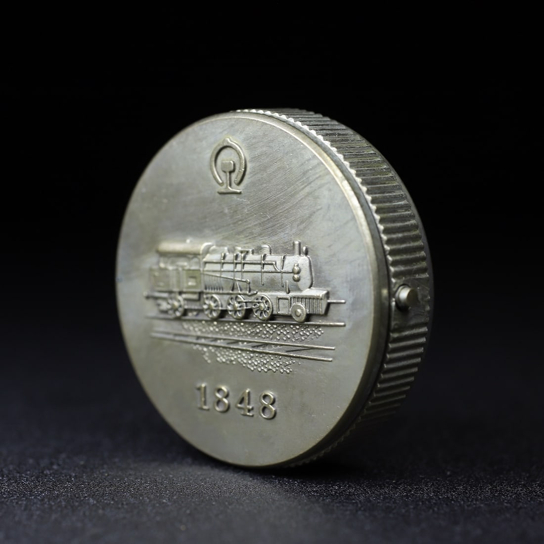 A Exquisite Silver-Plated Bronze Train Pattern Pocket Watch - 2
