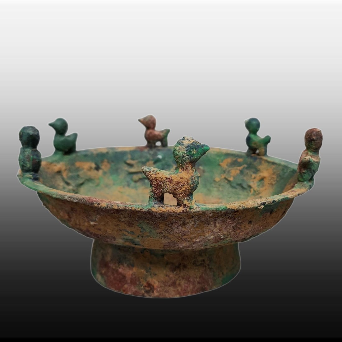 A Exquisite Bronze Bird and Fruit Plate - 2