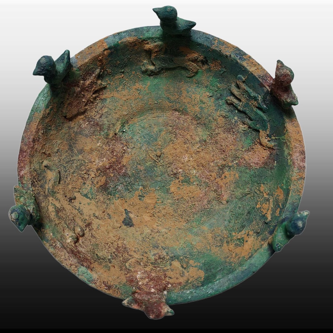 A Exquisite Bronze Bird and Fruit Plate - 3