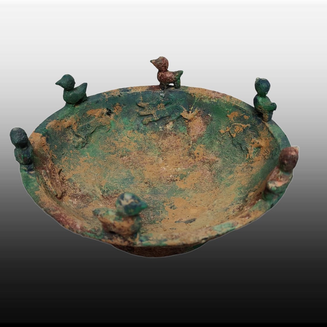 A Exquisite Bronze Bird and Fruit Plate - 7