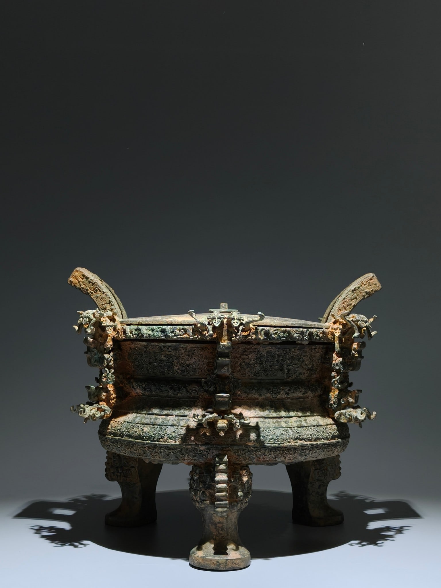 A Exquisite Bronze Auspicious Cloud Pattern Tripod Censer - 3