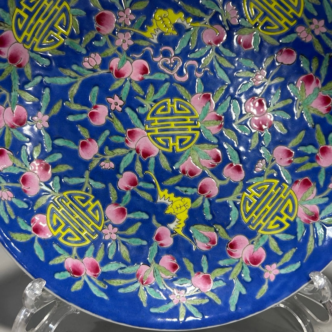 A Exquisite Enamel Peach Pattern Plate - 3