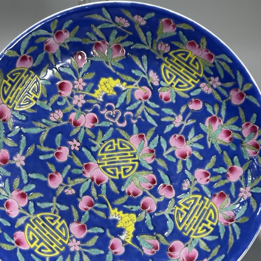 A Exquisite Enamel Peach Pattern Plate - 4