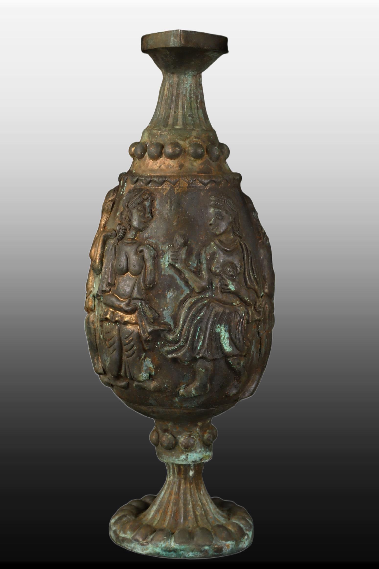 A Exquisite Black Silver Figures Pattern Ewer - 4