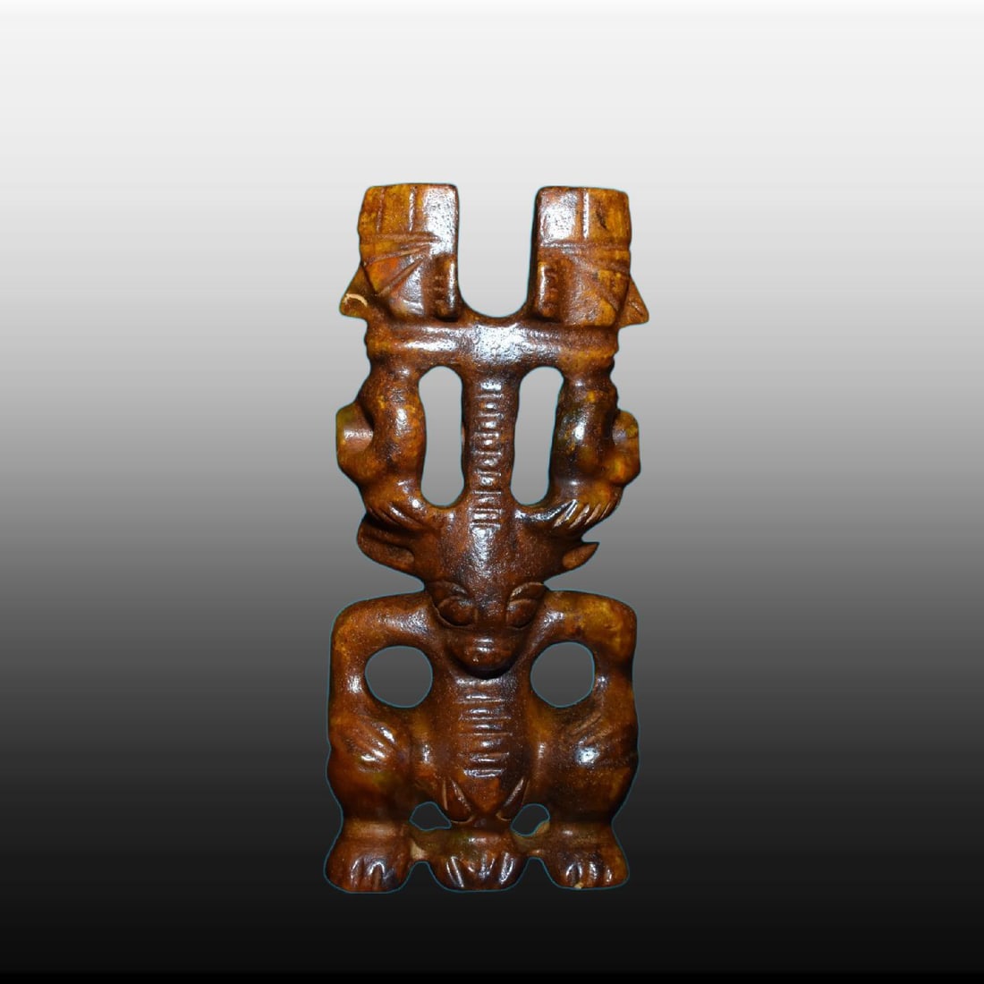 A Exquisite River Polished Jade Figure Ornament: A Exquisite River Polished Jade Figure Ornament,Ancient Time, China,Size:9.8inx5.1in,Weight:1810g 河磨玉人形摆件,远古时期