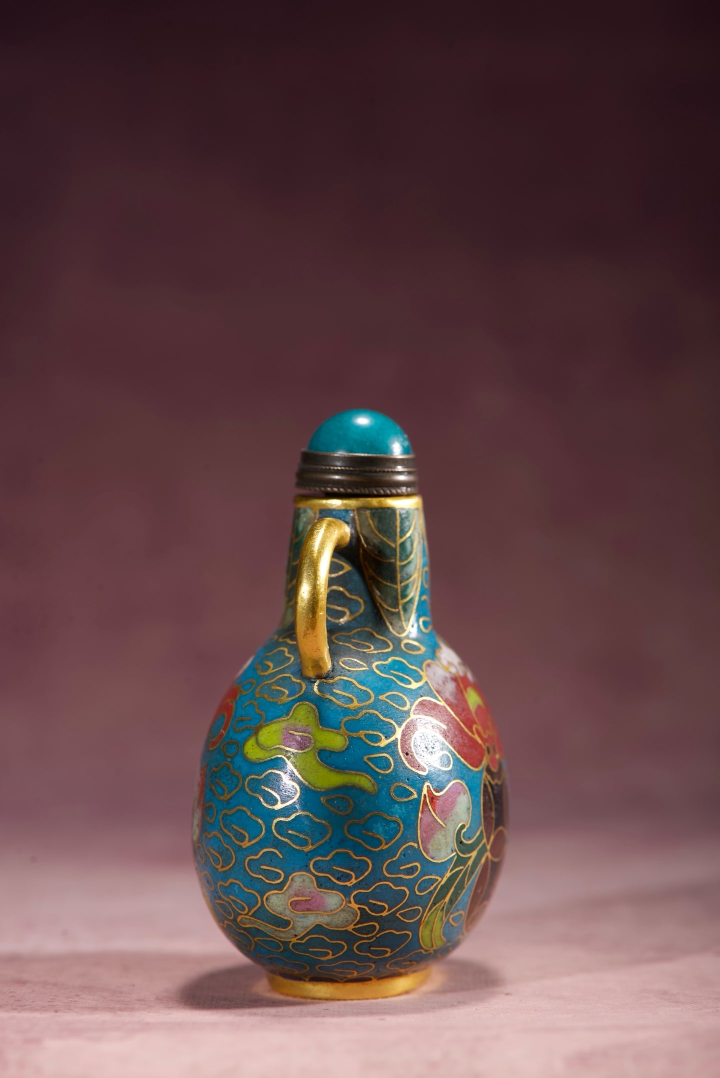 A Exquisite Cloisonne Bat Pattern Snuff Bottle - 4