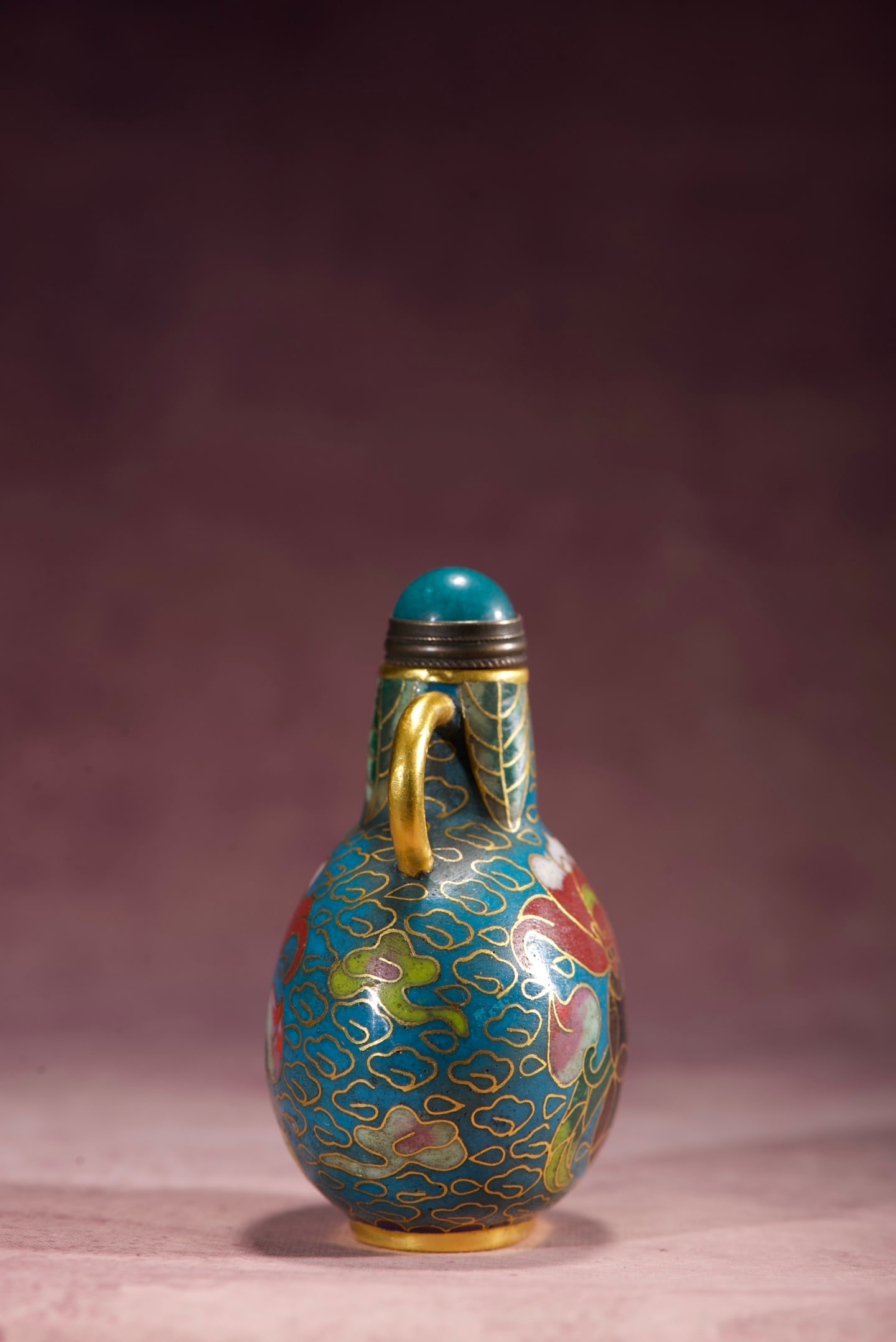 A Exquisite Cloisonne Bat Pattern Snuff Bottle - 7