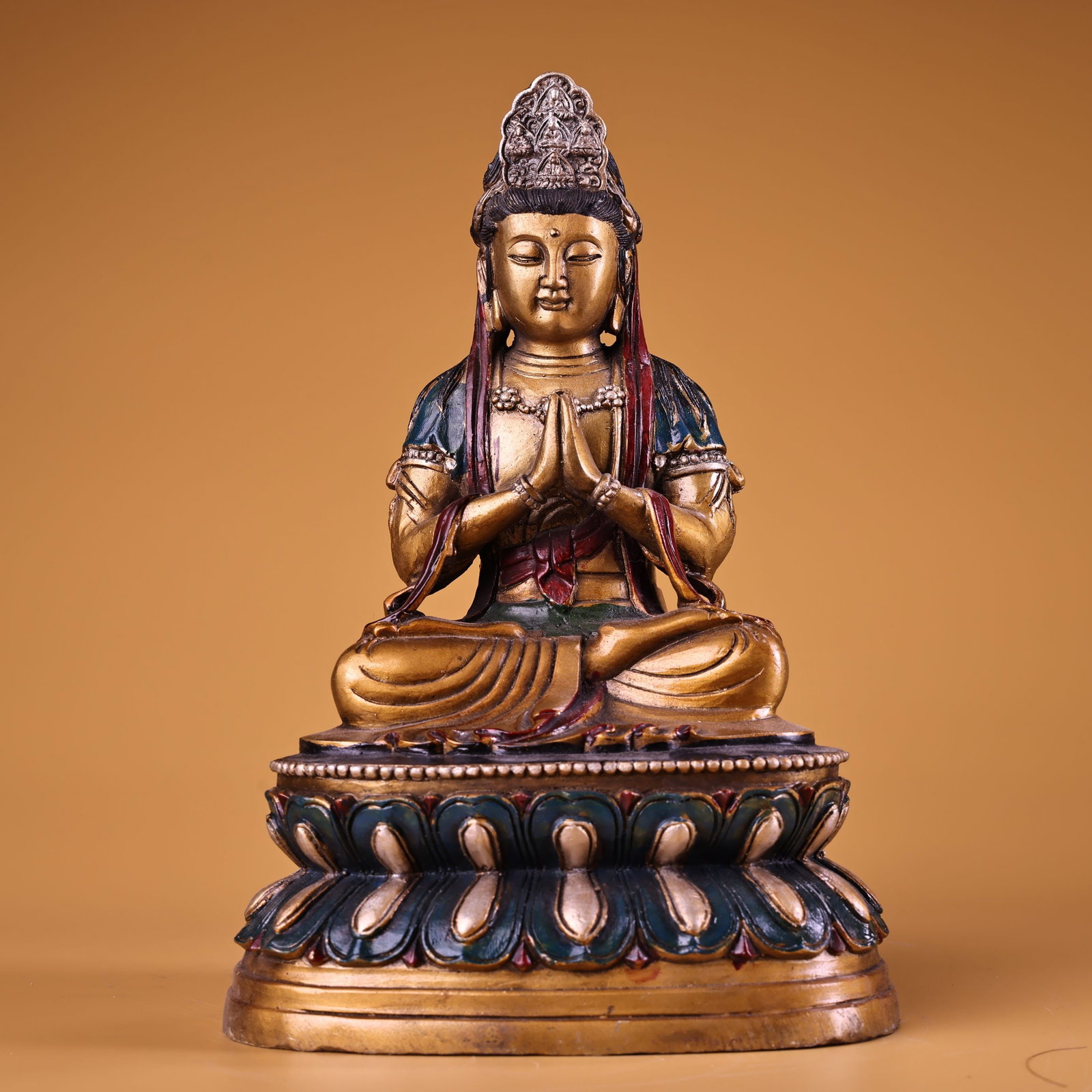 A Exquisite Bronze Painted Color Painted Gold Avalokitesvara Ornament (1 of 10)