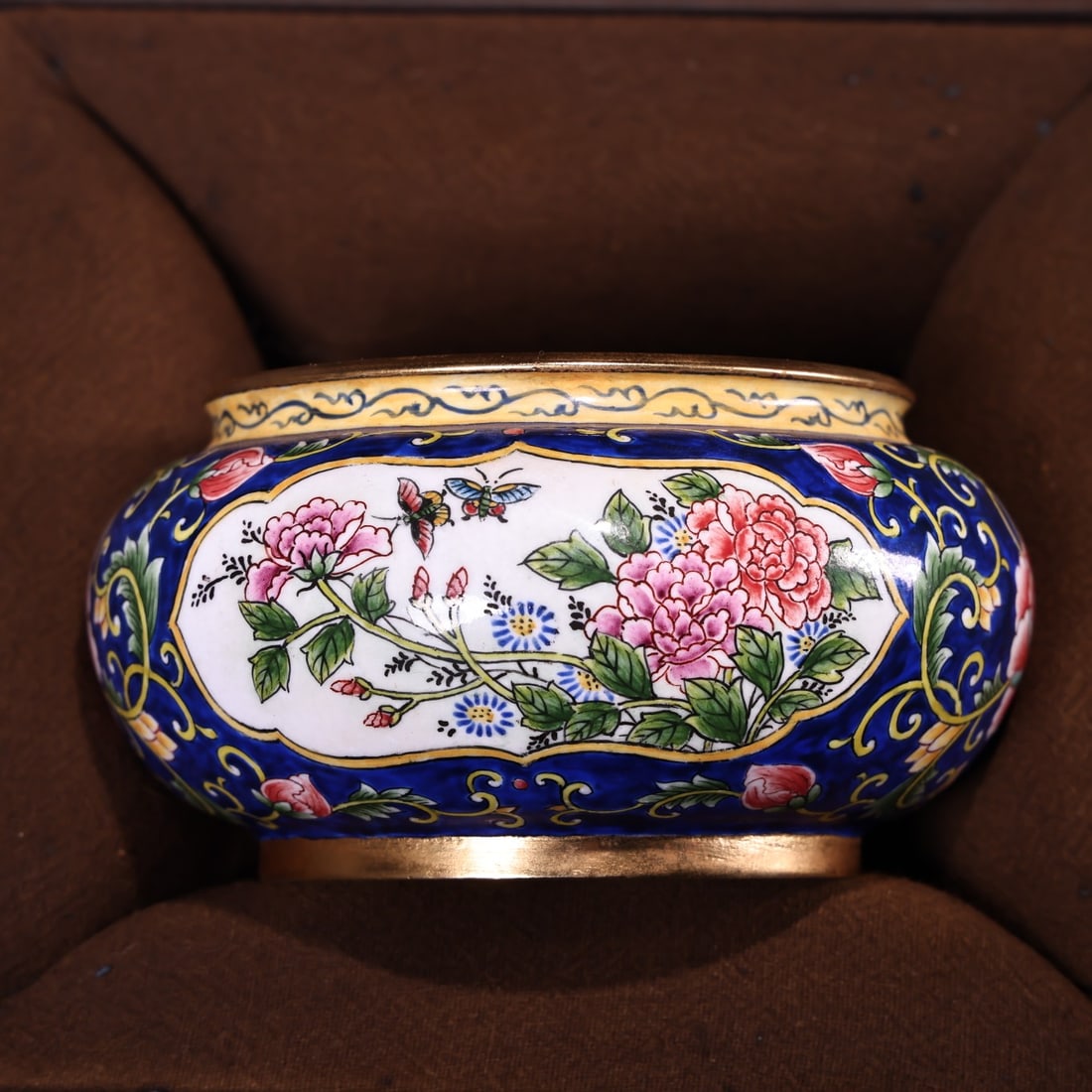 A Exquisite Bronze Enamel Flower Pattern Brush Washer - 5