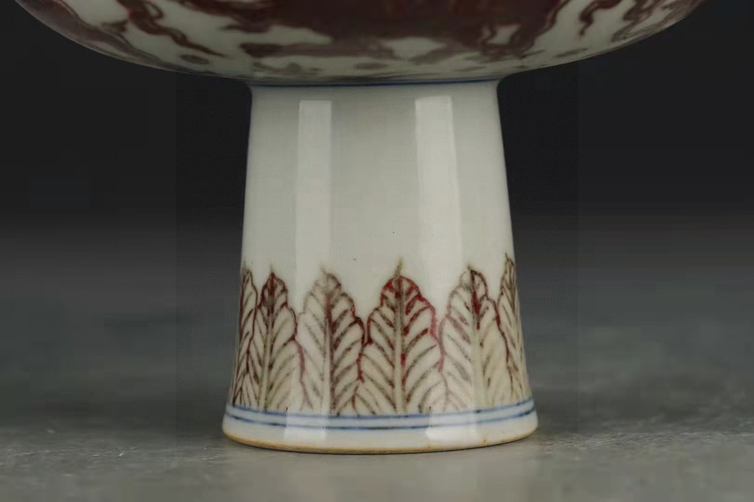 A Exquisite Underglaze-Red Dragon Pattern Cup - 3