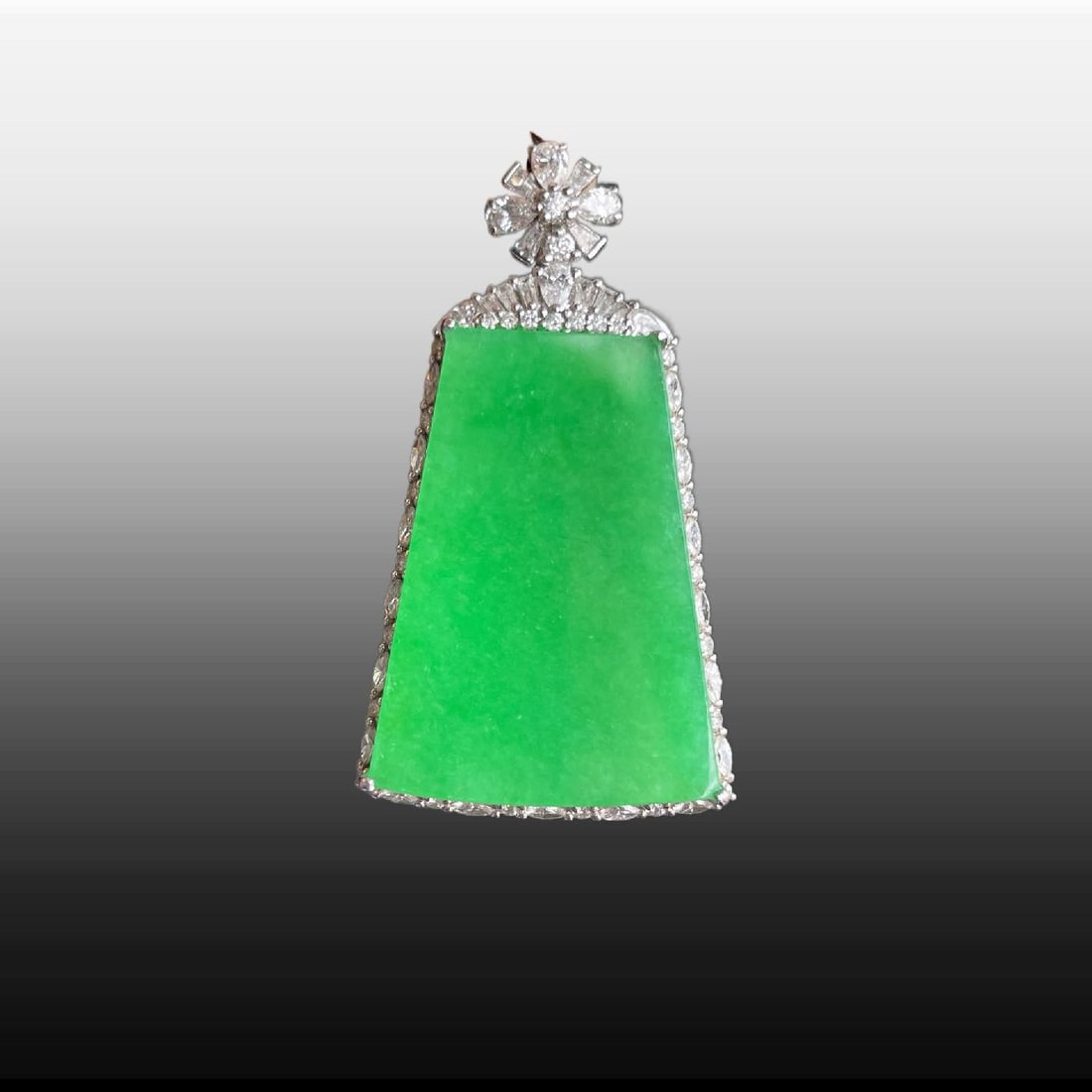 A Exquisite Diamond Inlaid Jadeite Pendant (1 of 4)