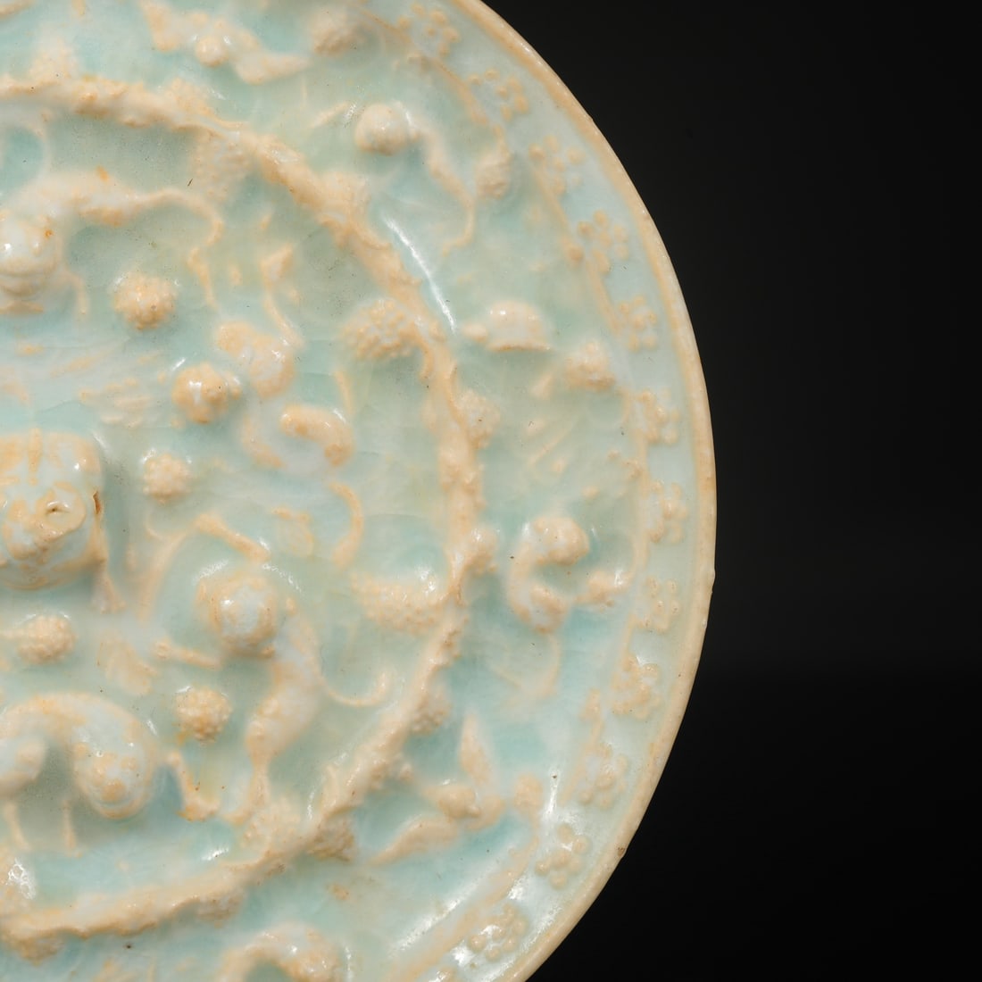 A Exquisite Shadow Blue Glazed Auspicious Beast Pattern Mirror - 6