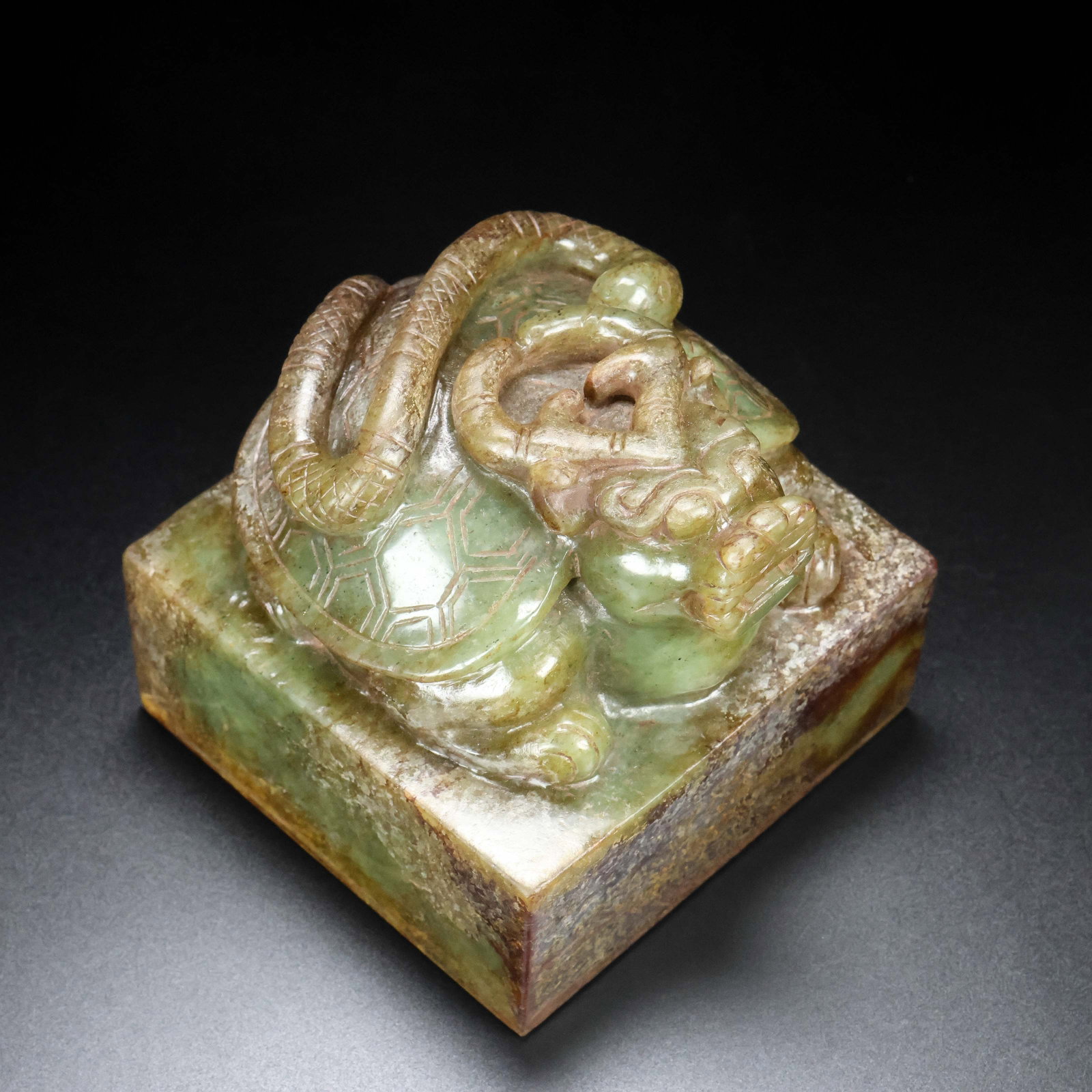 A Exquisite Hotan Jade Tortoise Seal - 2