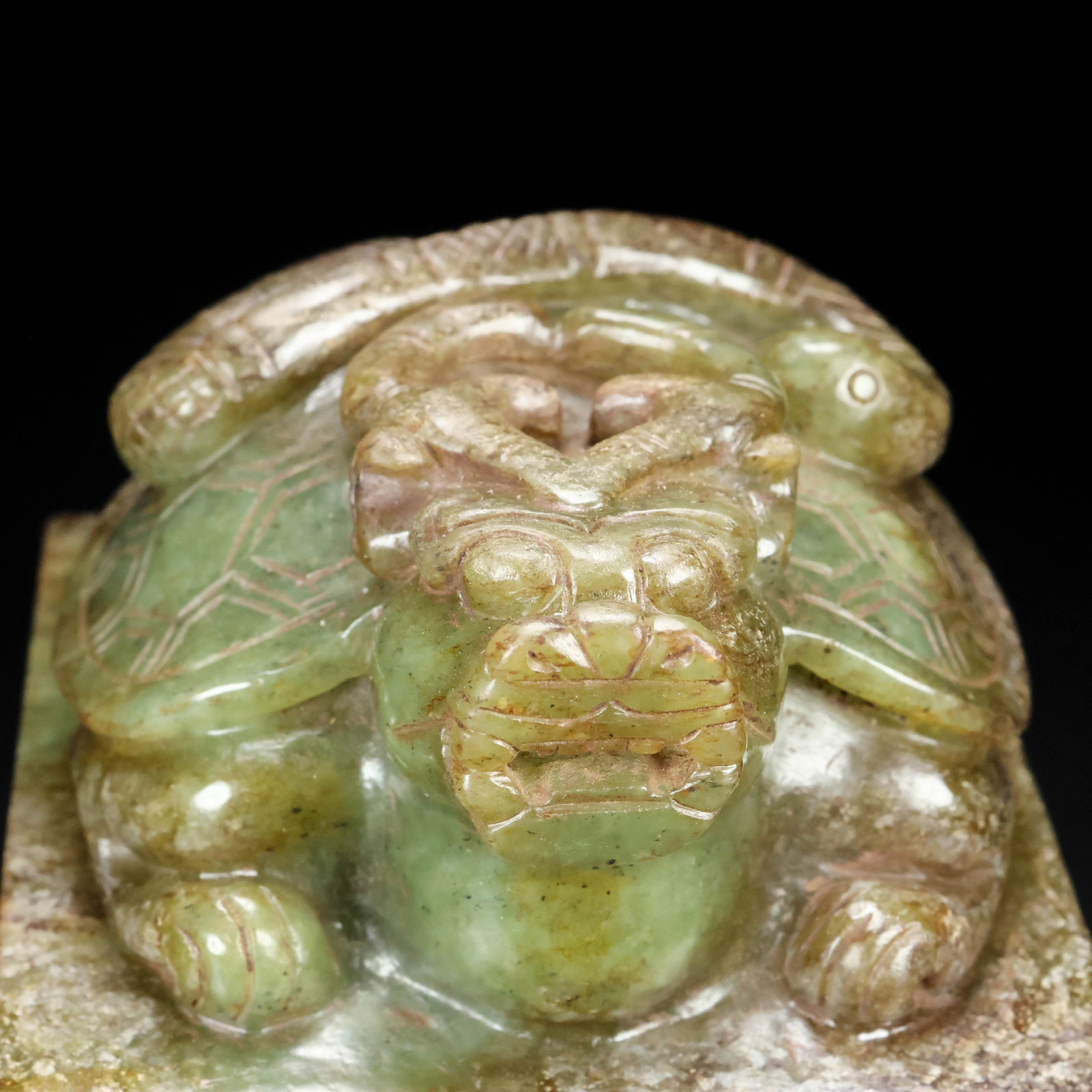 A Exquisite Hotan Jade Tortoise Seal - 6