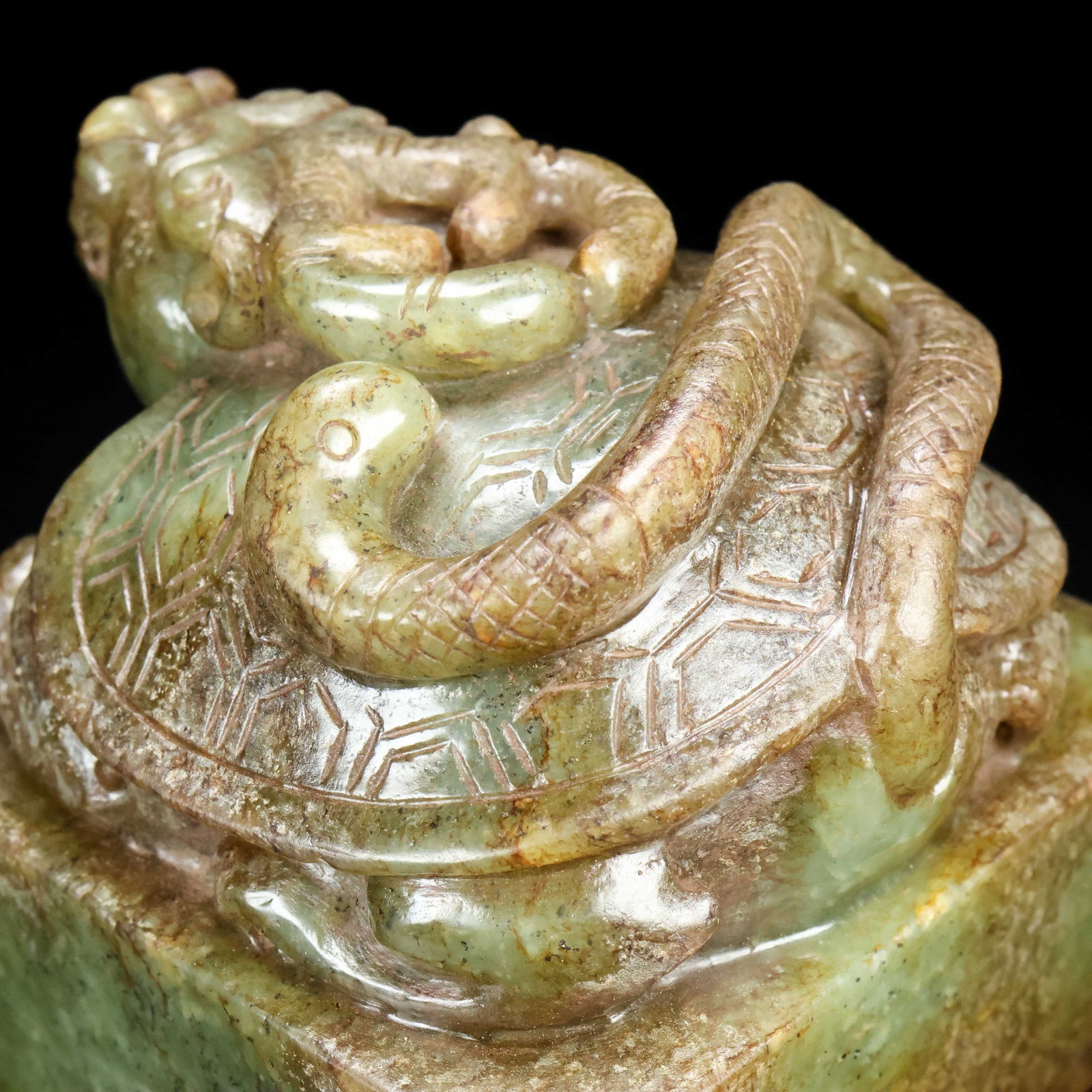 A Exquisite Hotan Jade Tortoise Seal - 7