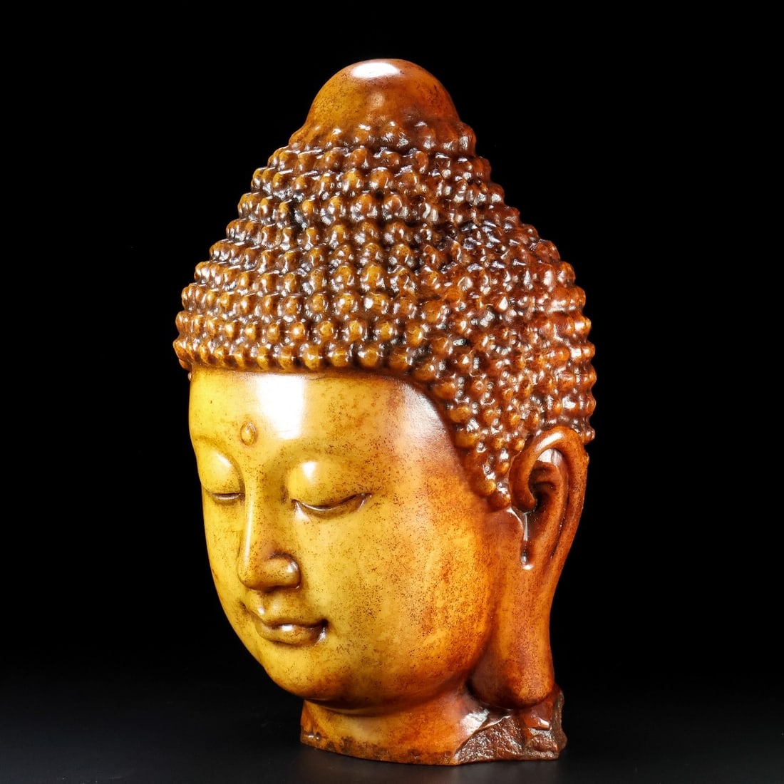 A Exquisite Hotan Jade Buddha head - 4