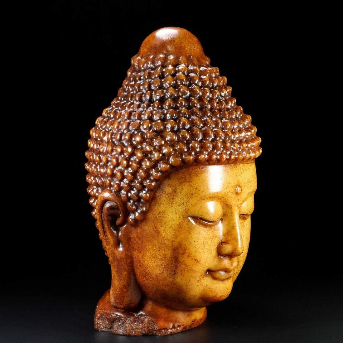 A Exquisite Hotan Jade Buddha head - 5