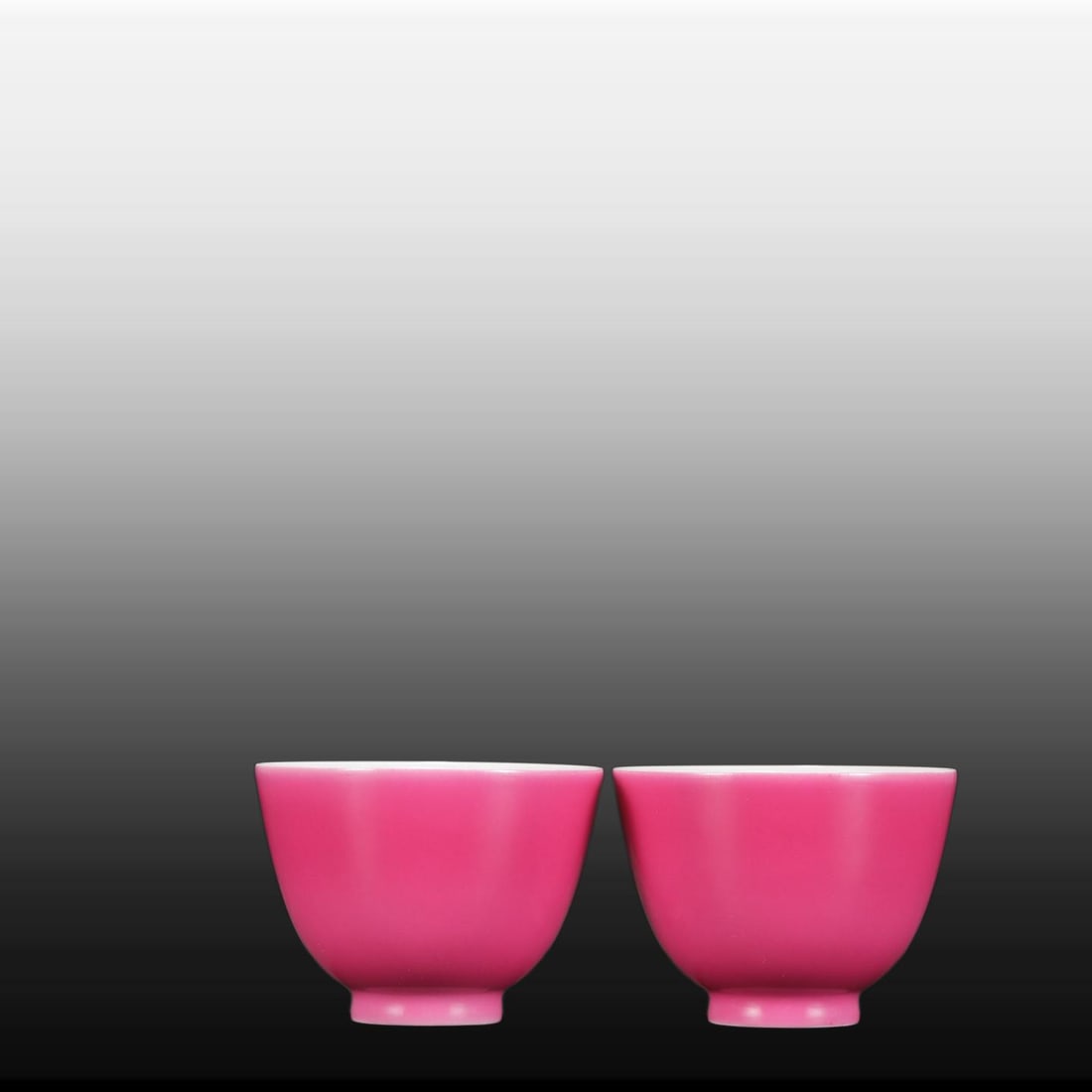 A pair of Exquisite Ruby Red-Glazed Cup - 2
