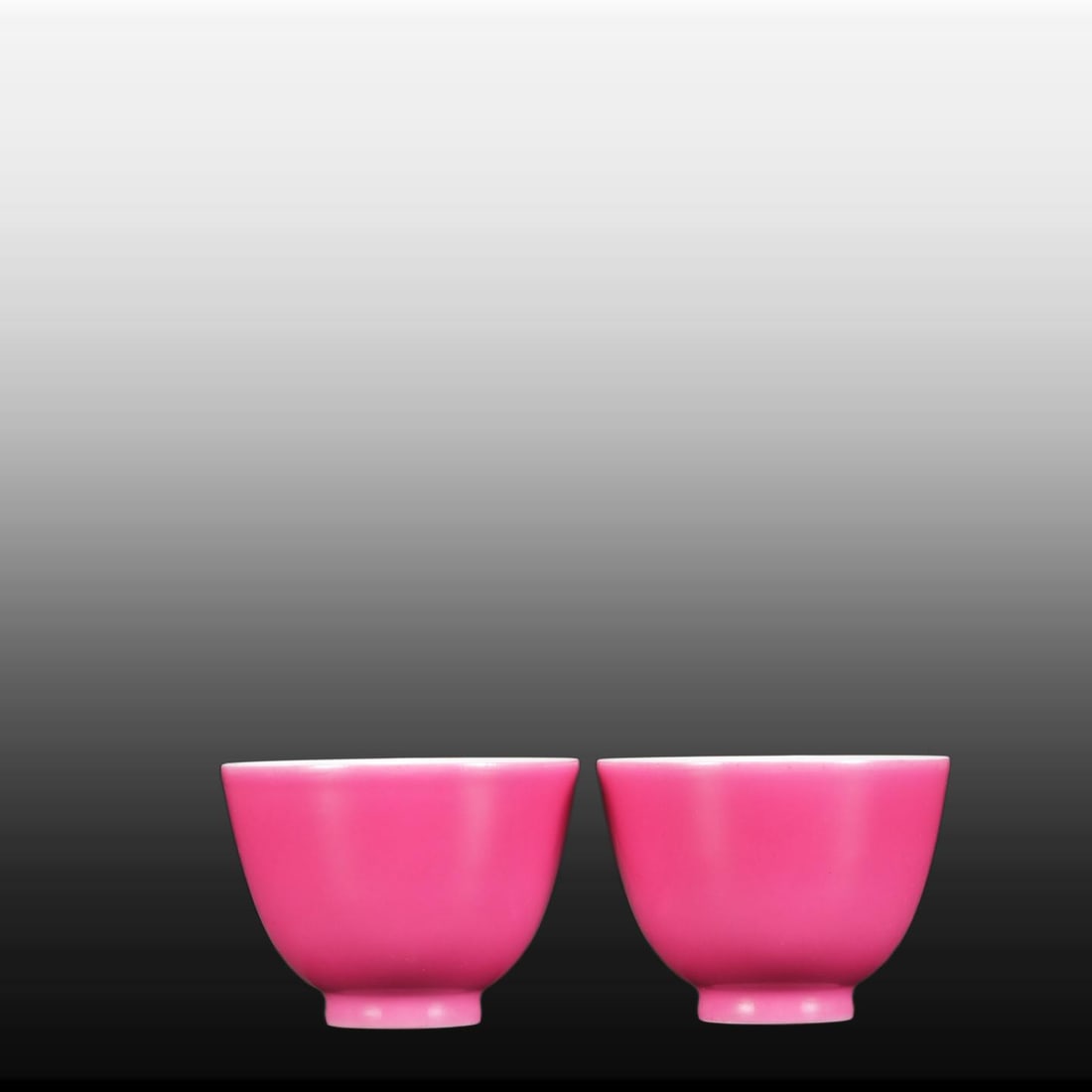 A pair of Exquisite Ruby Red-Glazed Cup - 4