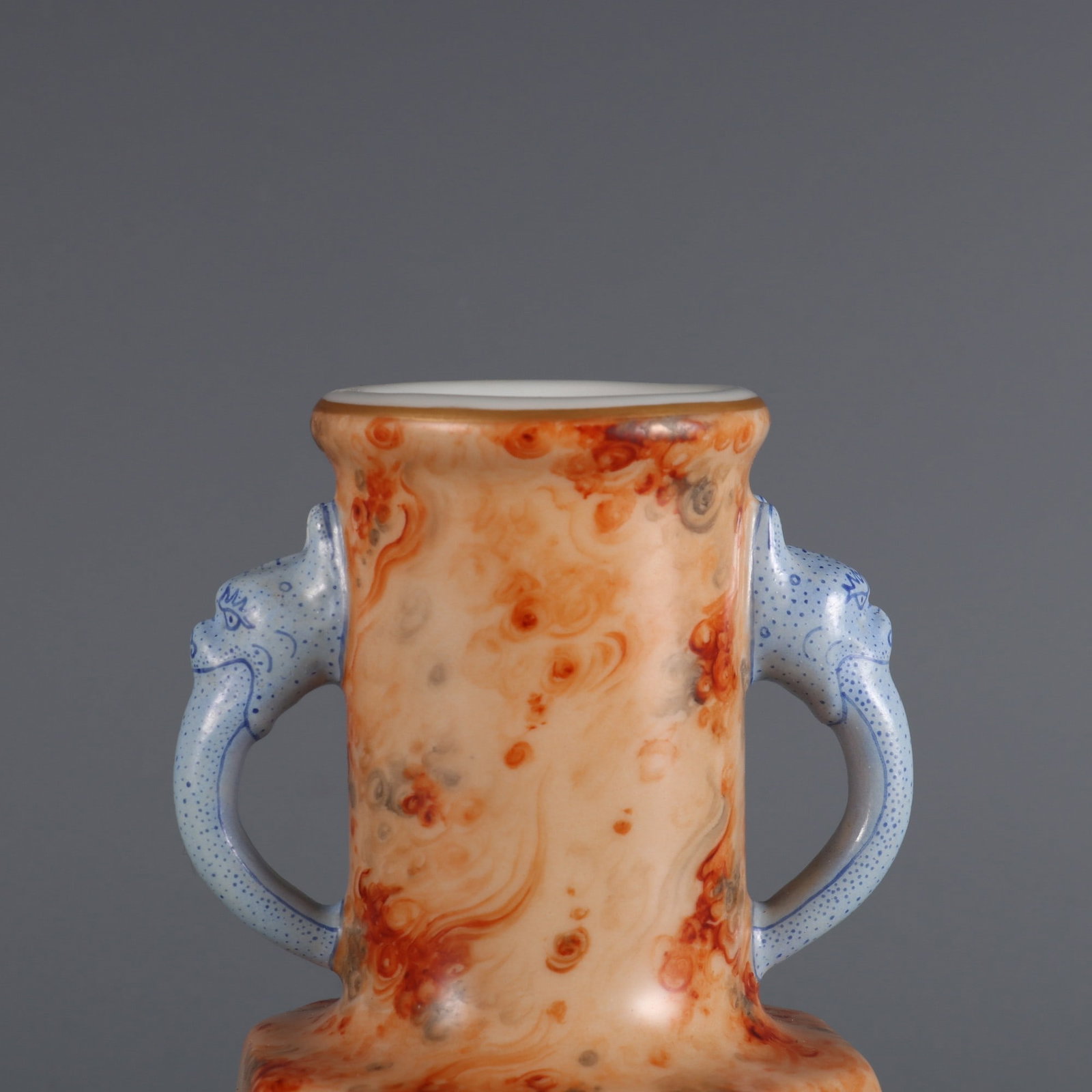 A Exquisite Stone-Grain Dragon Ear Vase - 4