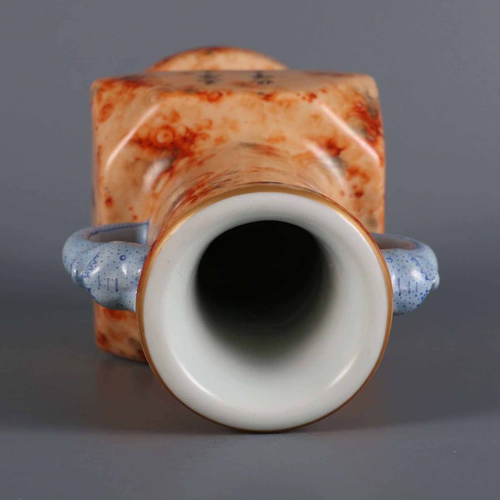 A Exquisite Stone-Grain Dragon Ear Vase - 8