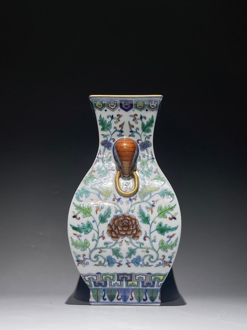 A Exquisite Doucai Phoenix Pattern Elephant-Ears Vase - 2
