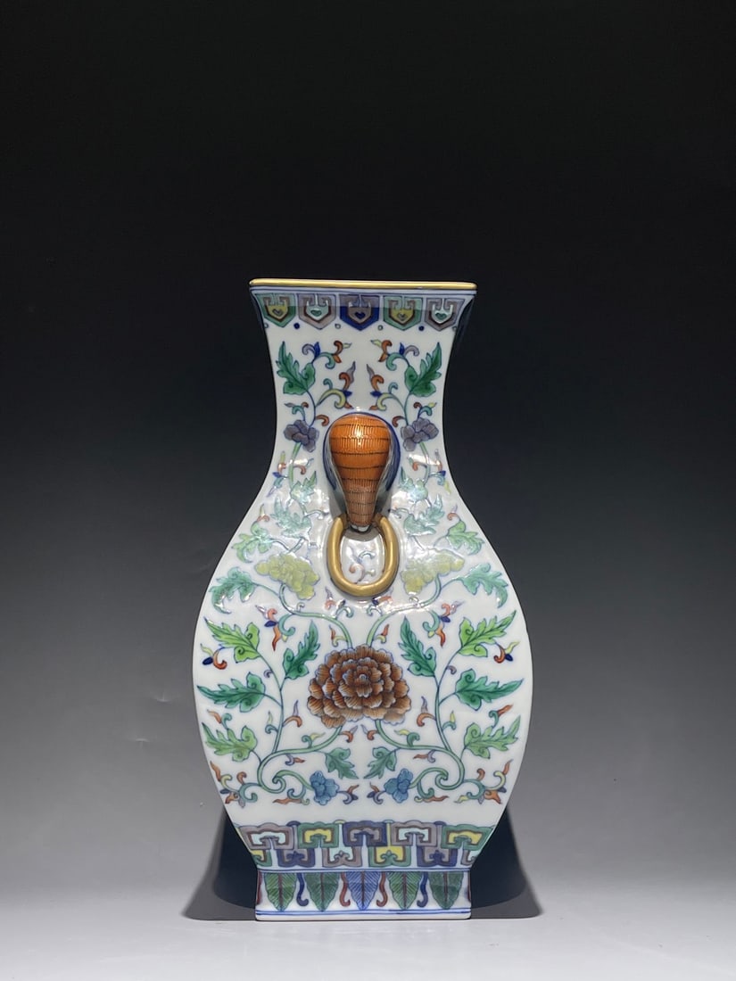 A Exquisite Doucai Phoenix Pattern Elephant-Ears Vase - 4