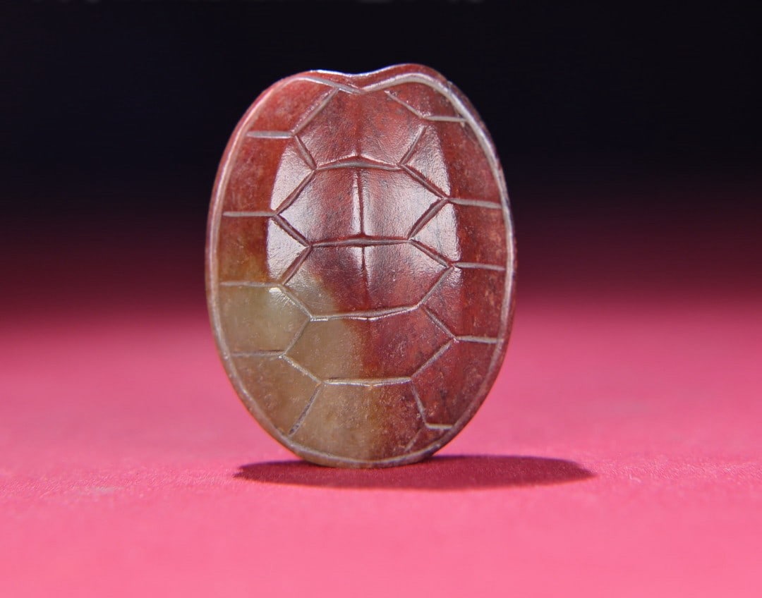 A Exquisite Hotan Jade Tortoise Shell Handheld Carving (1 of 3)