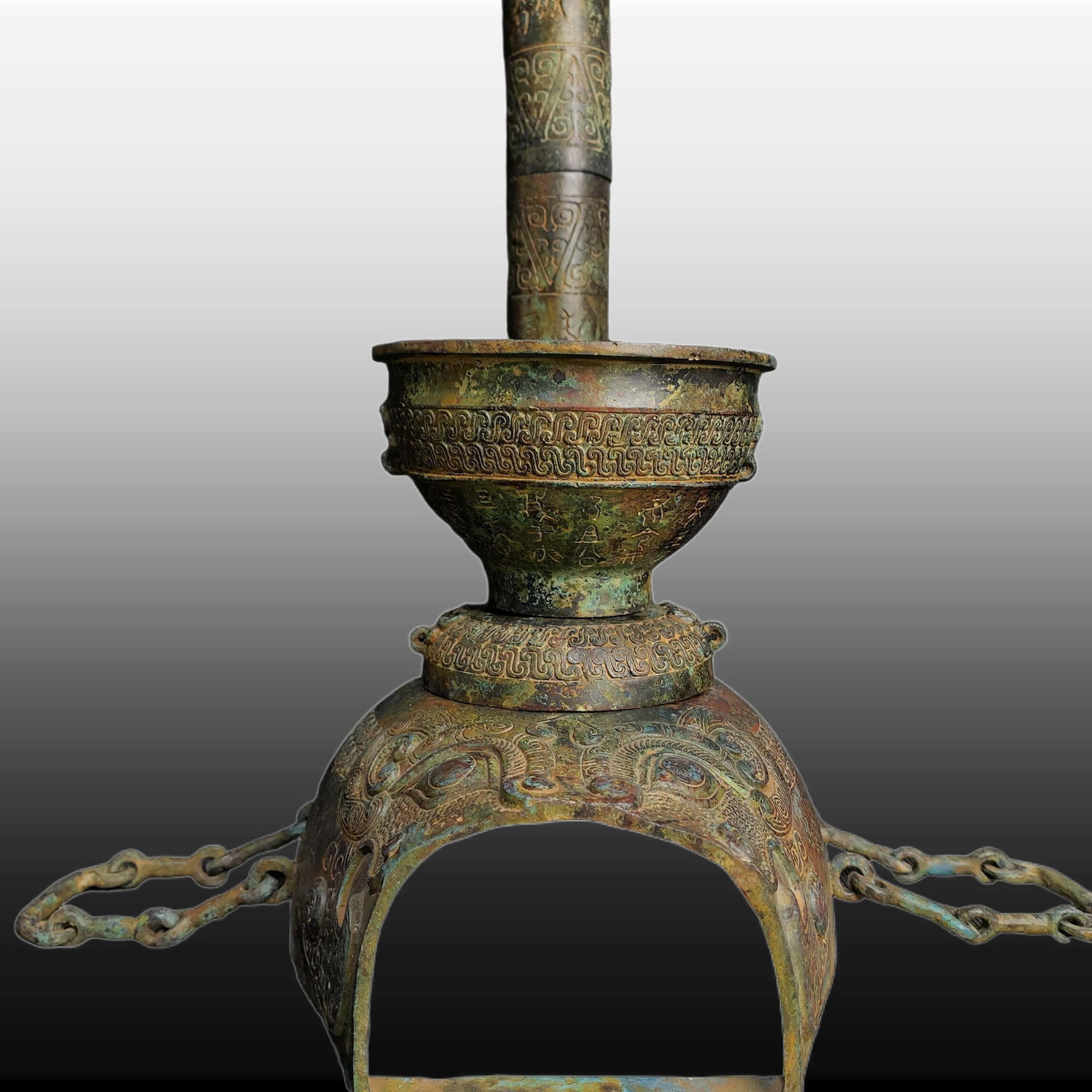 A Exquisite Bronze Tiger Head Stove - 3