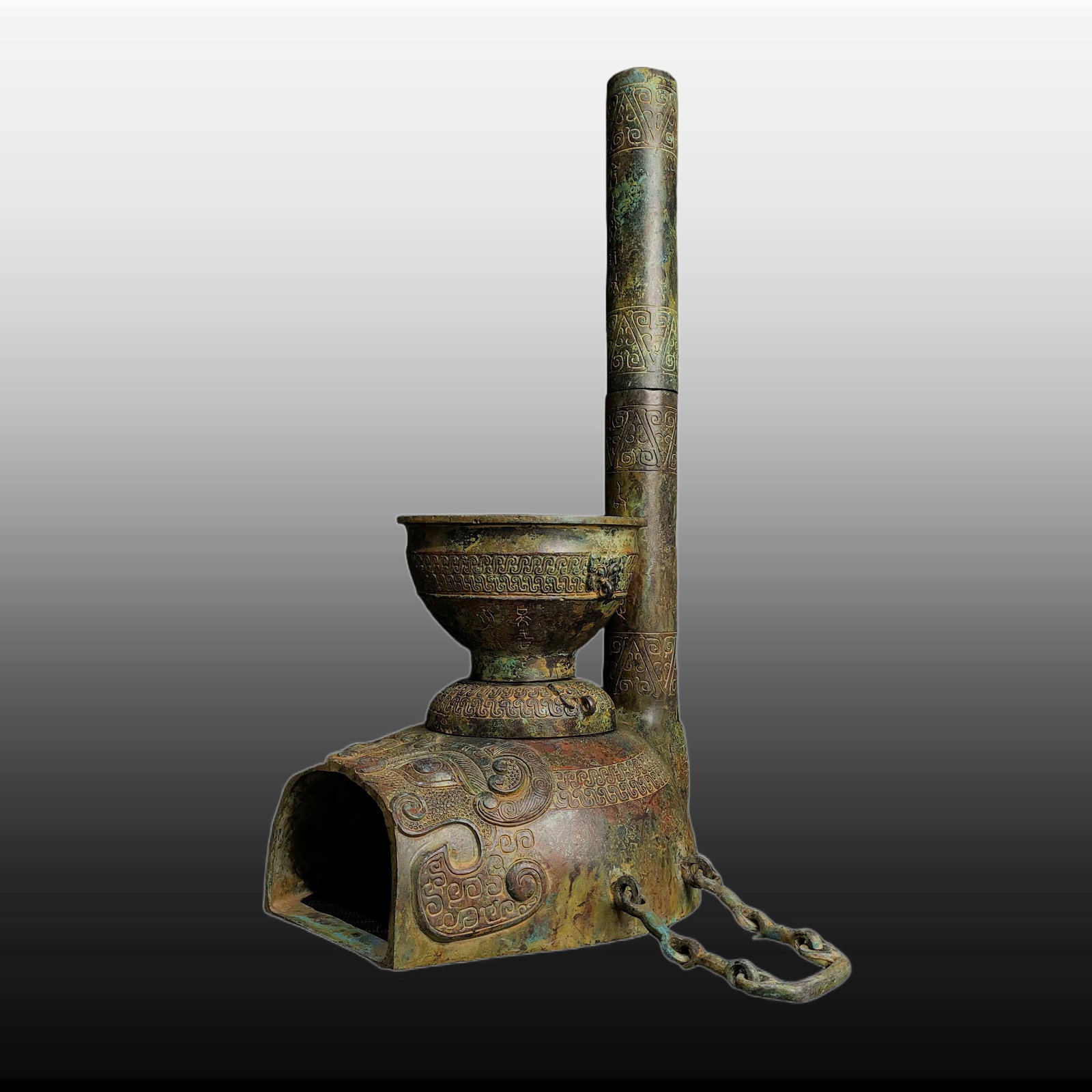 A Exquisite Bronze Tiger Head Stove - 4