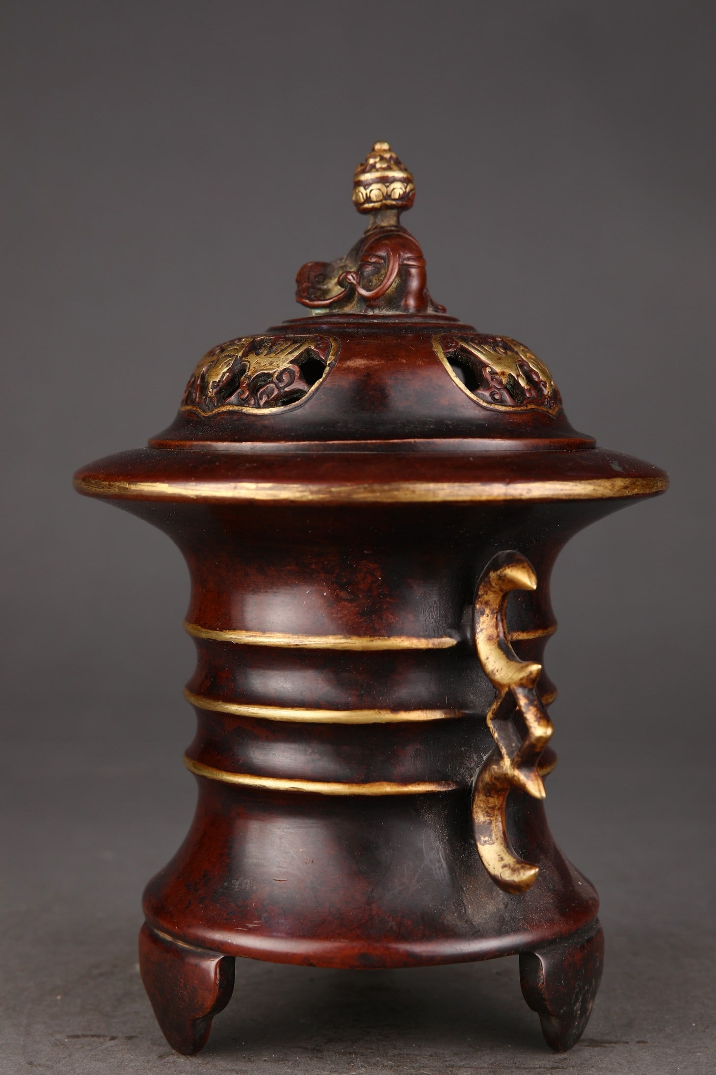 A Exquisite Gilt Bronze string pattern Censer - 2