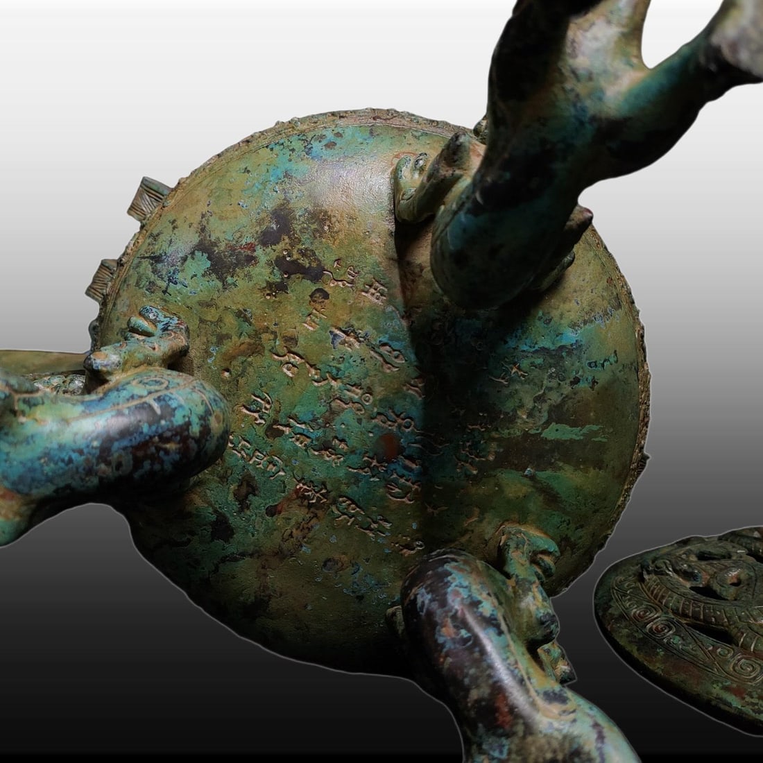 A Exquisite Bronze Dragon Pattern Ding - 7