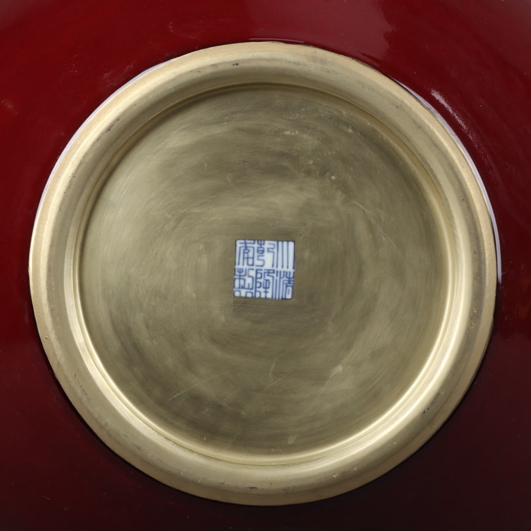 A Exquisite Lang Red Glazed Gilt Vase - 8